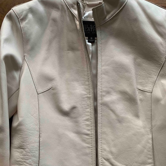Wilsons Leather Beige Leather Jacket - Picture 4 of 8